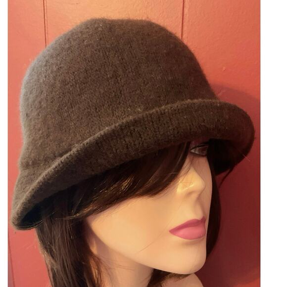 August T Wool Blend Winter Hat with Buckle Accents Brown - Picture 2 of 11